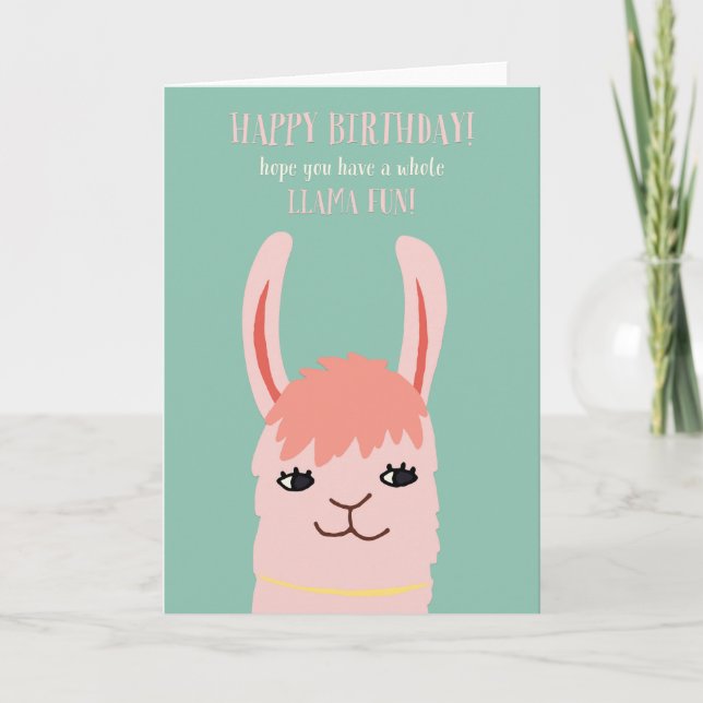 Carte Llama Fun Anniversaire (Devant)