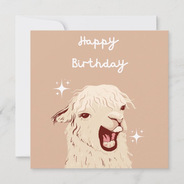 Carte Llama Joyeux Anniversaire (Devant)