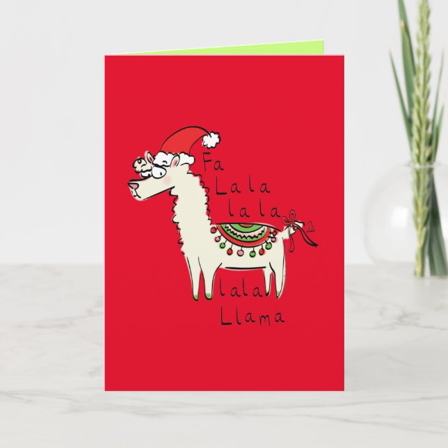 Carte Llama Mignon Drôle de Noël Vacances (Devant)