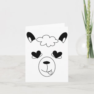 Carte Llama Visage Halloween Costume drôle St. Valentine