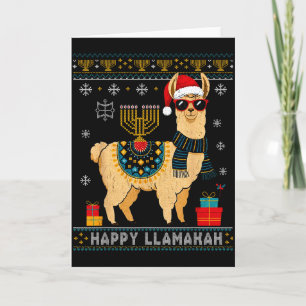 Carte Llamakah Joyeux Drôle de Pull de Hanukkah Moche Ll