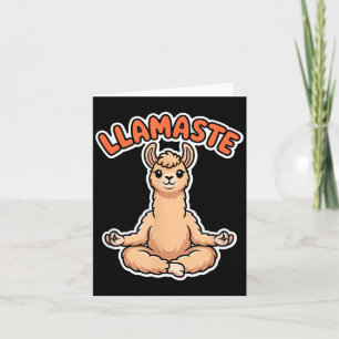 Carte Llamaste Lama drôle en méditation Mignon Yoga Anim