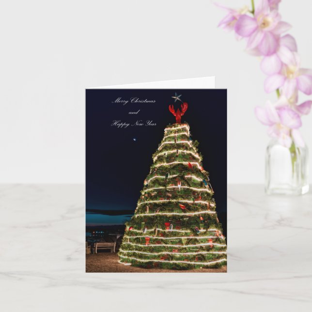 Carte Lobster Trap Christmas Tree 2021 Holiday Greeting  (Orchidée)
