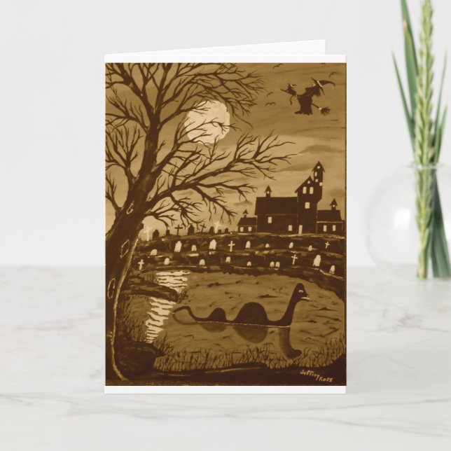 Carte Loch Ness Monster Sur Halloween (Devant)
