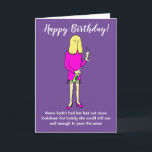 Carte Lockdown Woman Drinking Wine Birthday<br><div class="desc">Funny Cartoon of a woman who hasn't had her hair cut since lockdown began clutching a bottle of wine and a wine glass to celebrate her birthday. Caption reads 'Happy Birthday' and 'Name hadn't had her hair cut since lockdown but luckily she could still see well enough to pour the...</div>