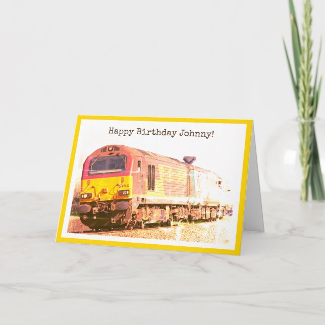 Carte Loco diesel classique, anniversaire heureux person (Devant)
