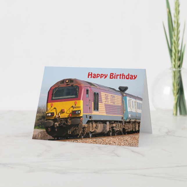 Carte Loco diesel de classe 67022 Joyeux anniversaire (Devant)
