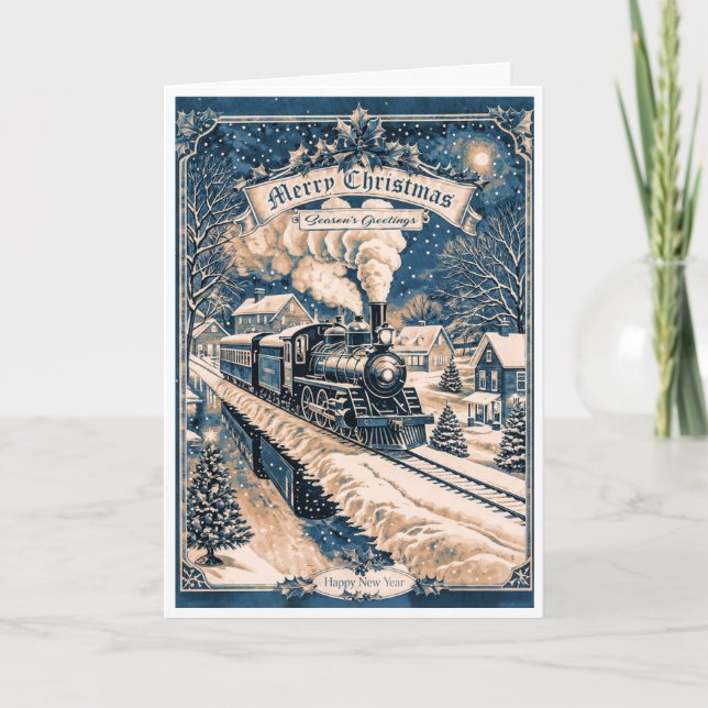 Carte Locomotive de Noël (Devant)