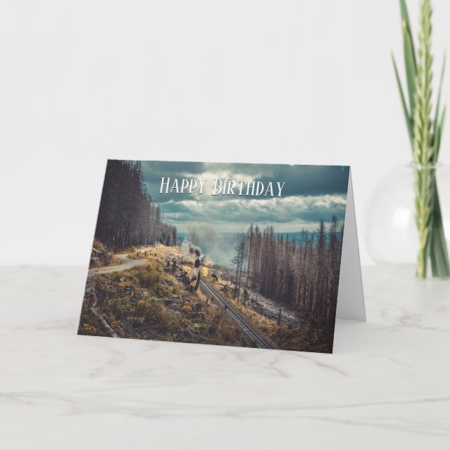 Carte Locomotive Train Chemin de fer Voyage Amoureux Ann (Devant)