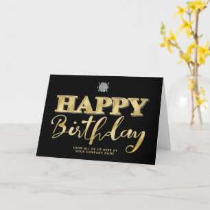 Carte Logo 3d Gold Letting Business Anniversaire Noir
