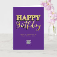 Logo 3d Gold Letting Business Anniversaire violet