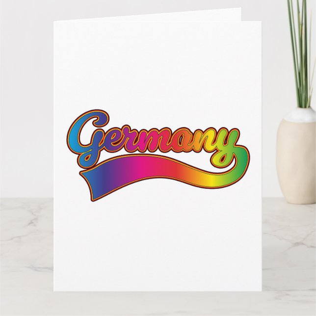 Carte logo Allemagne arc-en-ciel (Devant)