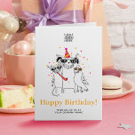 Carte Logo Amusants Fun Funny Party Animaux mignonette B<br><div class="desc">Débutez la fête avec notre "Corporate Critter Birthday Card" personnalisable ! Rejoignez la patte où un chien de fête habille un casquette de fête, tandis qu'un chat et un perroquet se joignent à la joie. Qu'est-ce qui le rend encore mieux ? La carte affiche un logo personnalisable - il suffit...</div>