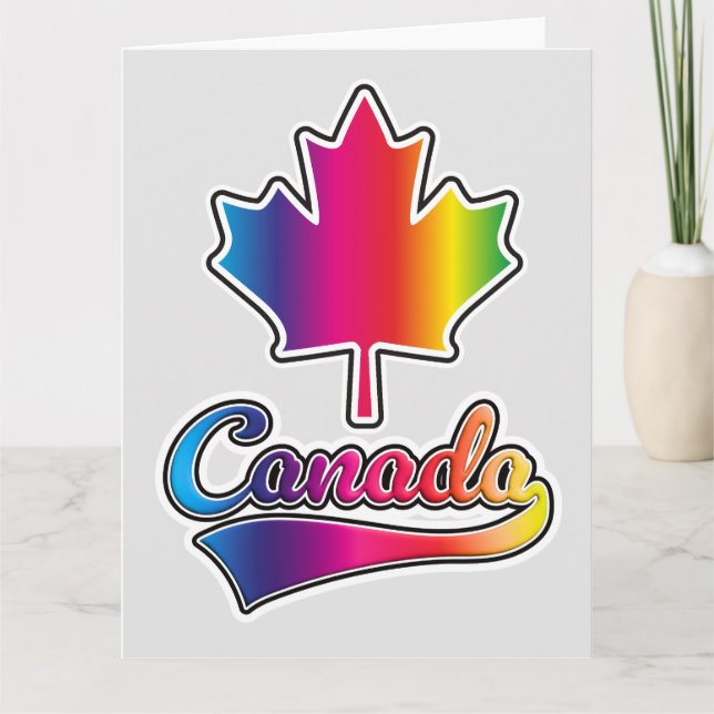 Carte logo arc-en-ciel de la fierté du Canada (Devant)