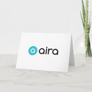 Carte Logo bleu et noir Aira Joyeux anniversaire