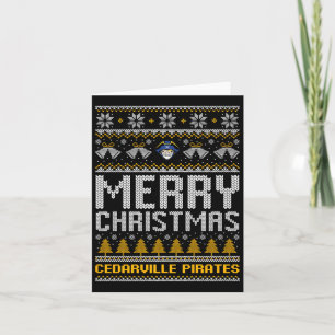 Carte Logo de Cedarville Pirates Joyeux Noël Douleur moc