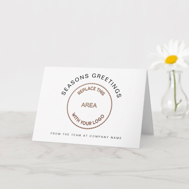 Carte Logo d'entreprise simple voeux de Noël plié (Petite plante)