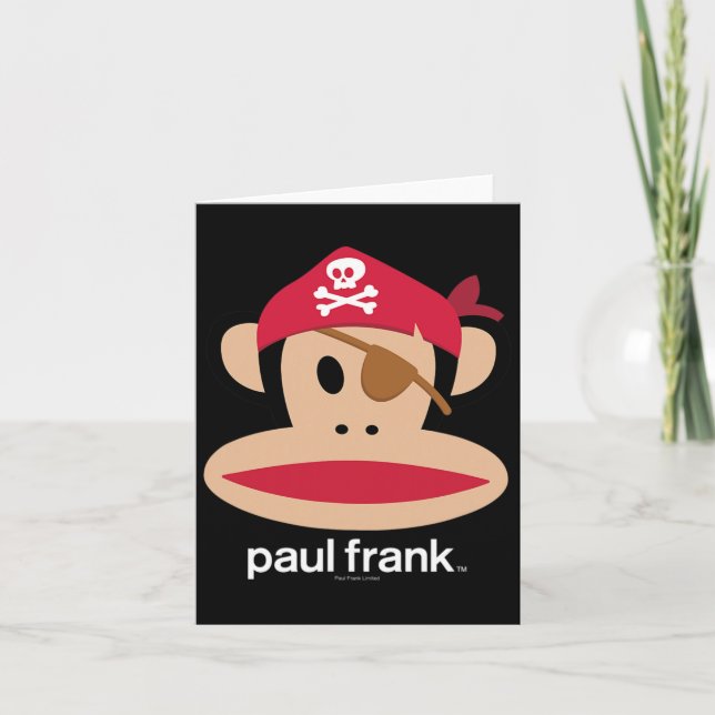 Carte Logo d'Halloween Julius Pirate Monkey (Devant)