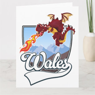 Carte logo du dragon du pays de Galles