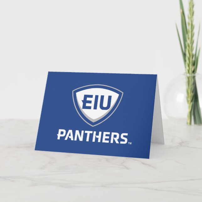 Carte Logo Eastern Illinois Panthers Shield & Wordmark (Devant)