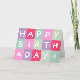 Carte Logo Fun Multicolor Simple Business Joyeux anniver