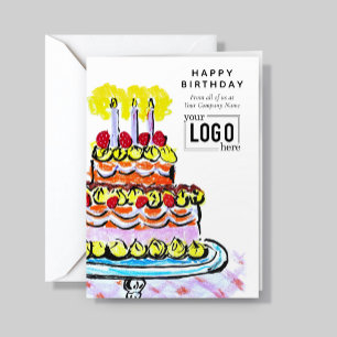 Carte Logo gâteau d'art corporatif riche Anniversaire