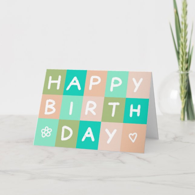 Carte Logo Green Blush Simple Business Joyeux anniversai (Devant)