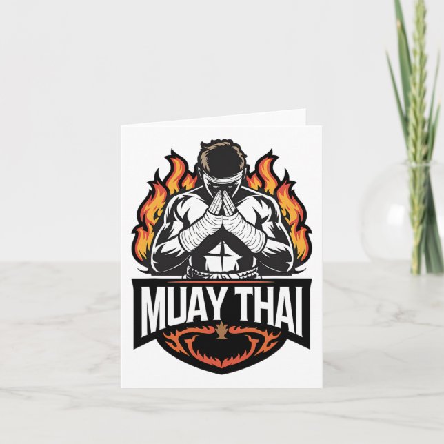 Carte Logo Muay Thai - Thai Boxer Fighter (Devant)