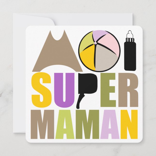 Carte "Logo Nature" - Moi Super Maman (Devant)