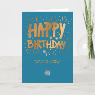 Carte Logo personnalisé Faux Gold 3d Joyeux anniversaire