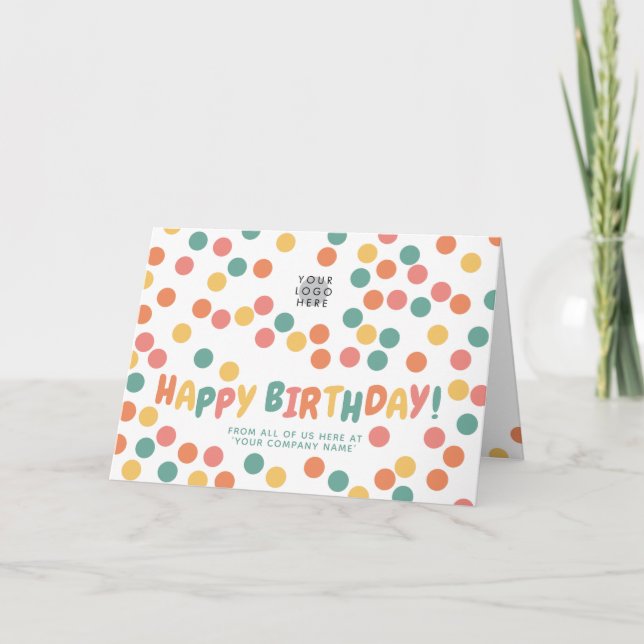 Carte Logo Personnalisé Fun Colorful Confetti Joyeux Ann (Devant)