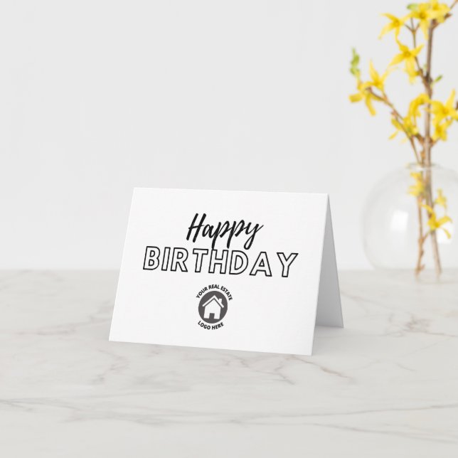 Carte Logo personnalisé pour un anniversaire d'affaires (Fleur jaune)