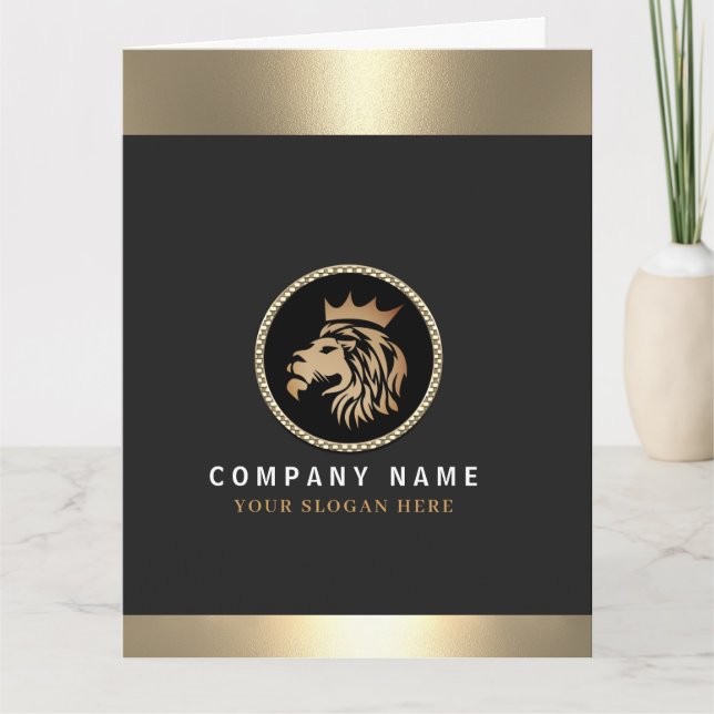 Carte Logo Professionnel Élégant Gold Lion (Devant)