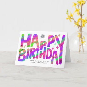 Carte Logo Purple Green Fun Crayon manuscrit Anniversair