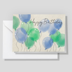 Carte Logo Simple Aquarelle Ballons Business Anniversair