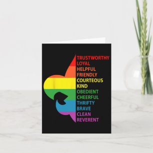 Carte Loi de Scoutisme de style arc-en-ciel mignon