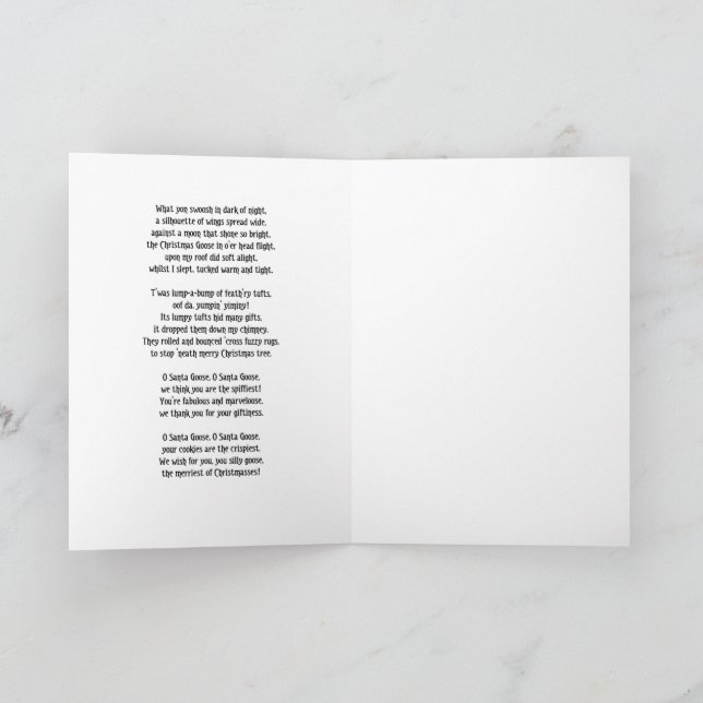 Carte L'Oie de Noël (Intérieur)