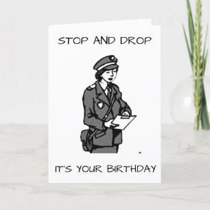 CARTE **LOIS D'ANNIVERSAIRE** POUR LA POLICIÈRE DANS VOT