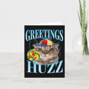 Carte Lollipop Cat Mémorial Salutations Huzz Funny Silly