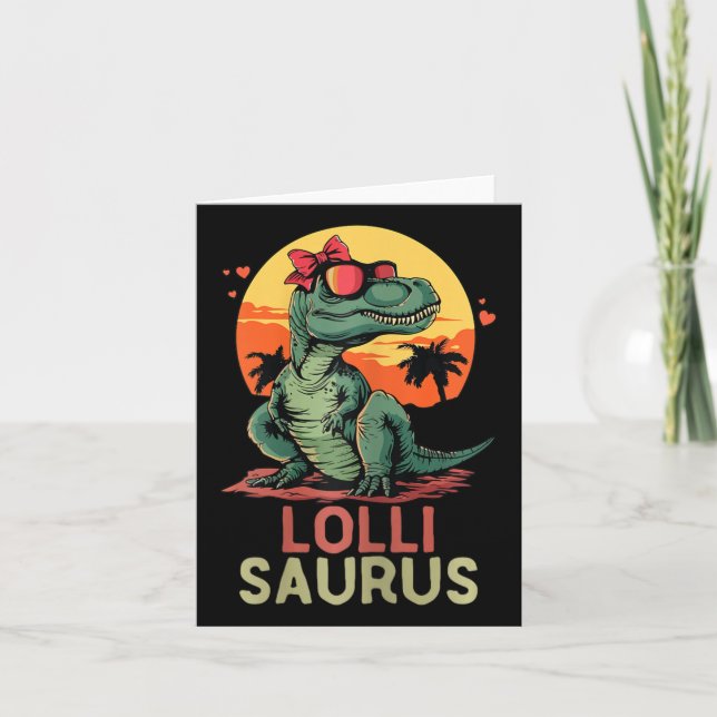Carte Lollisaurus Dino Dinosaure Lolli-saurus T-rex Drôl (Devant)