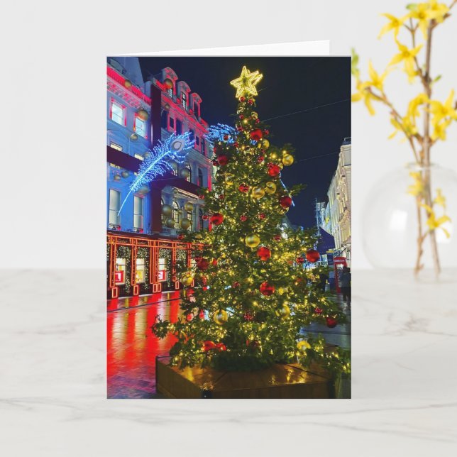 Carte Londres iconique - Noël (Fleur jaune)
