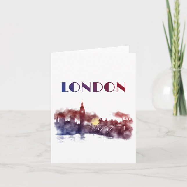 Carte Londres Skyline Big Ben Travel Angleterre Wanderlu (Devant)