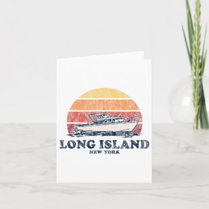 Carte Long Island Ny Bateau Vintage les années 70 Retro 