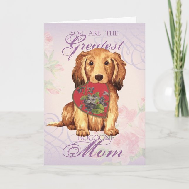 Carte Longue Dachshund Heart Maman (Devant)