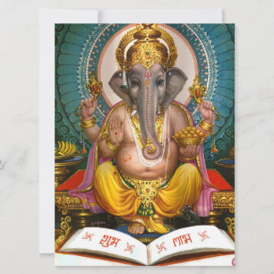 Carte Lord Ganesha Indien Hindou Yoga Spirituel
