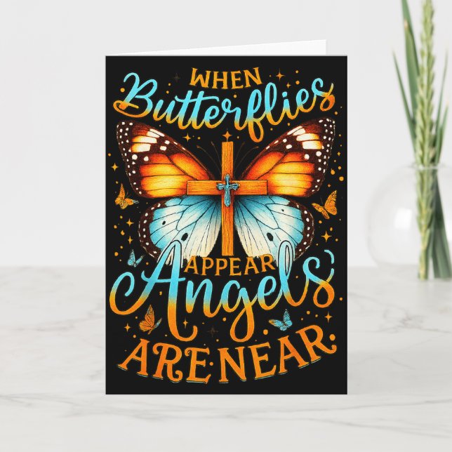 Carte Lorsque les papillons apparaissent, les anges sont (Devant)