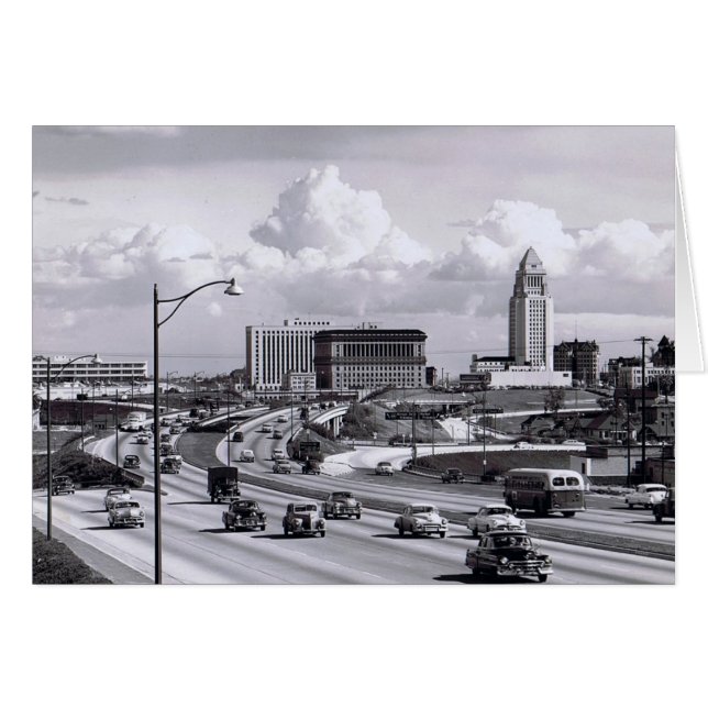 Carte Los Angeles CA Freeway 1950 (Devant horizontal)