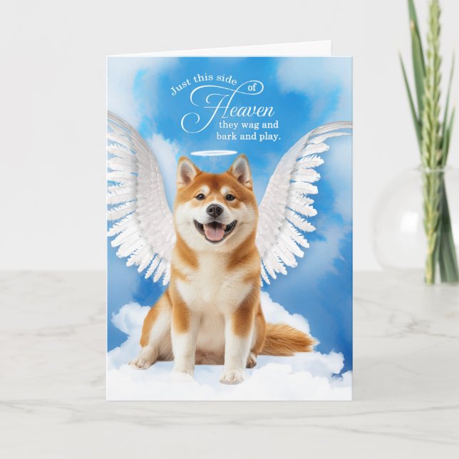 Carte Loss of a Dog Akita Inu Angel Pet Sympathy (Devant)