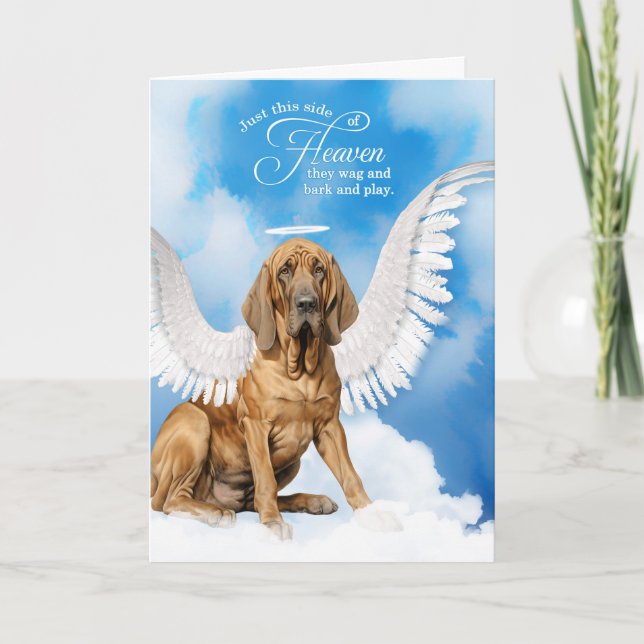 Carte Loss of a Dog Bloodhound Angel Pet Sympathy (Devant)