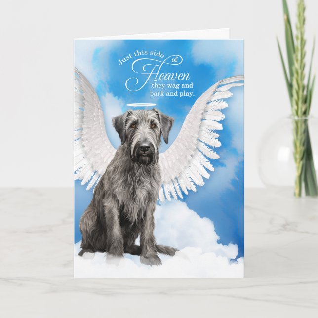Carte Loss of a Dog Irish Wolfhound Angel Pet Sympathy (Devant)